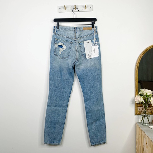 GRLFRND karolina e-street light wash blue denim high-rise skinny jeans 27 - Picture 2 of 6